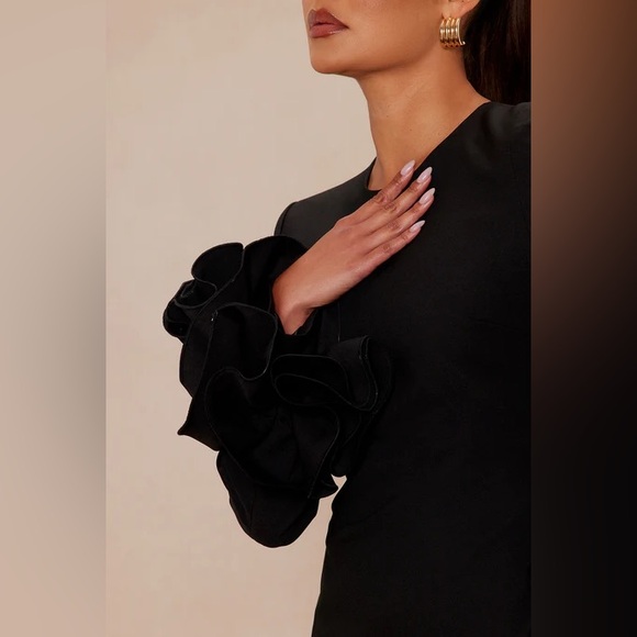 Amora Long Sleeve Mini Dress - Black - Picture 3 of 6